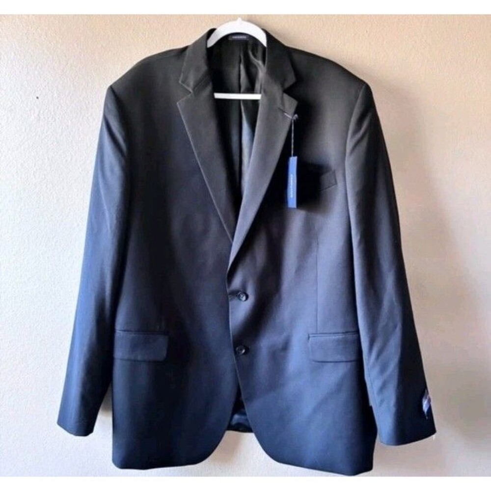 Stafford Blazer Mens 50L Wool Black Classic Fit Suit Jacket Sport